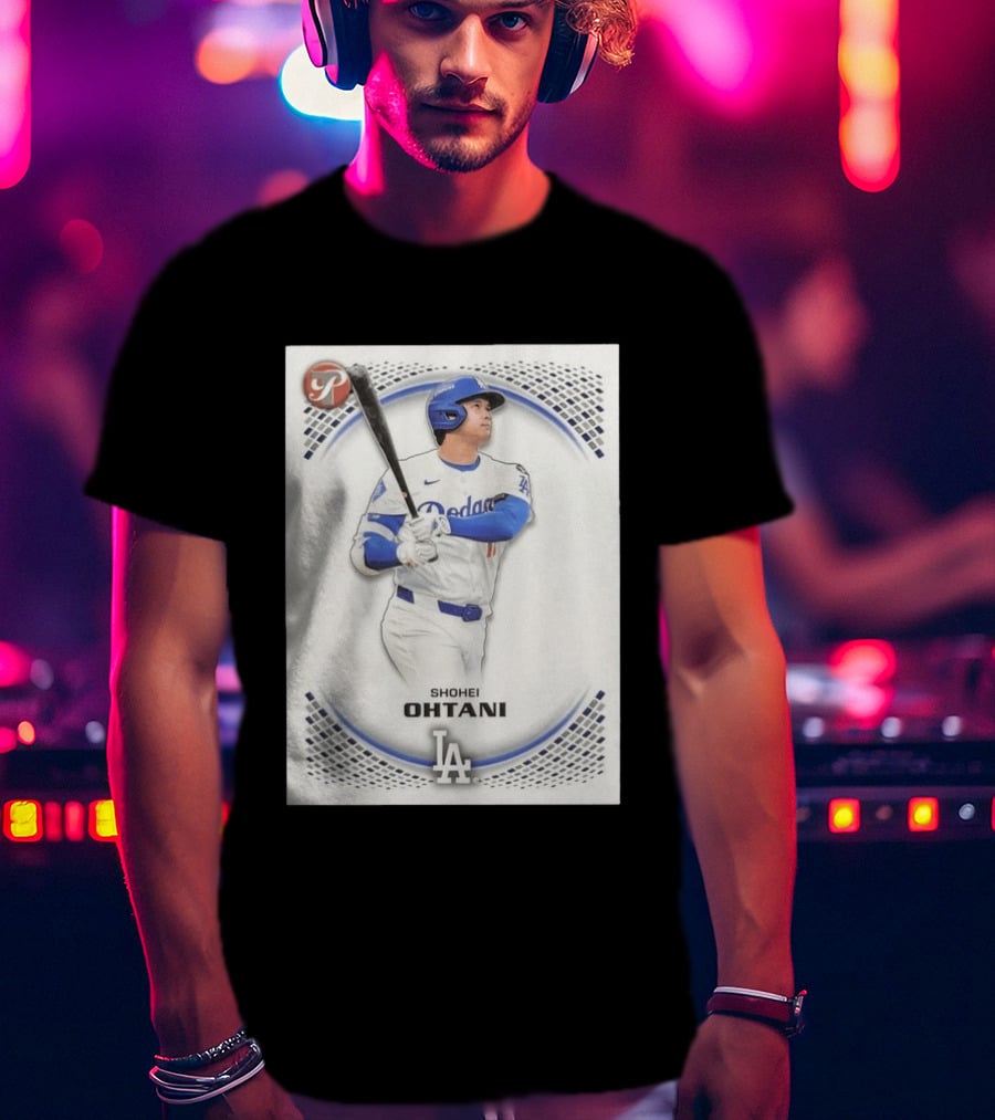Shohei Ohtani Los Angeles Dodgers LA Number 28 Refractor 2006 T-Shirt