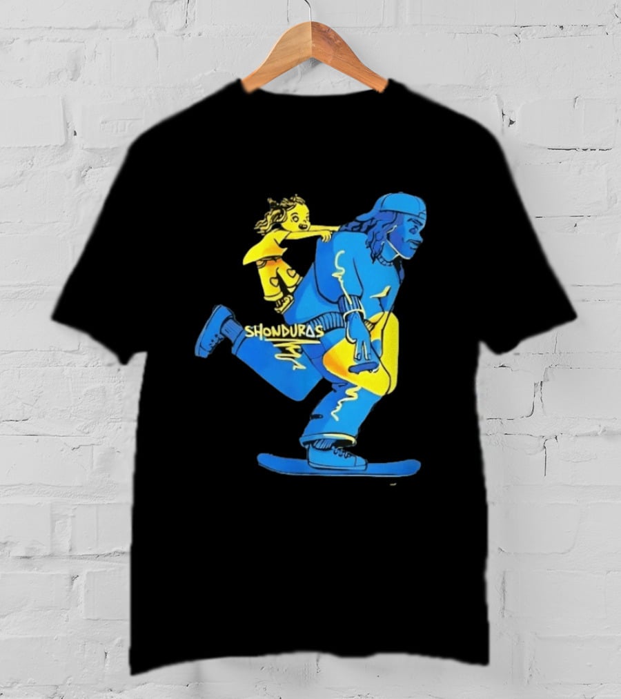 Shonduras Skateboard Skater Yellow Blue T-Shirt