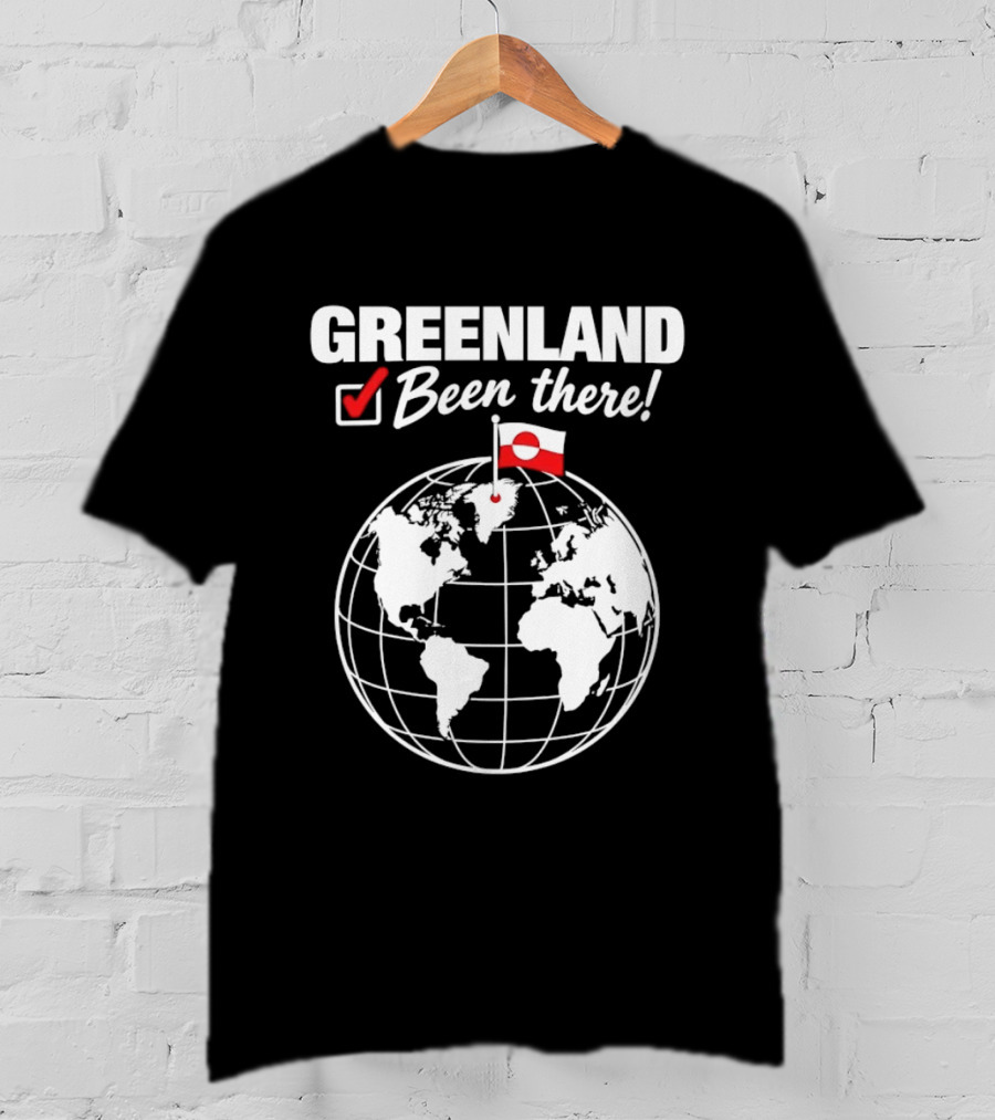 Greenland Been There Travel Map With Flag And Globe T-Shirt