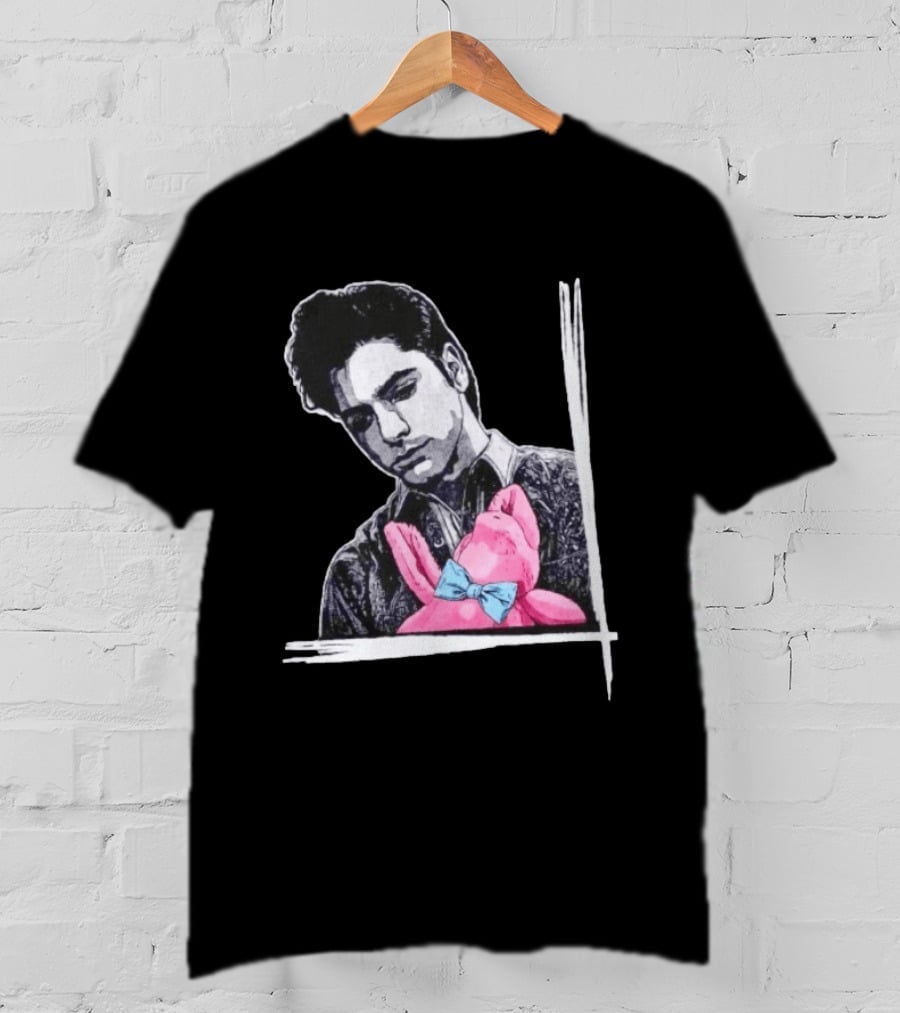 John Stamos Uncle Jesse Pink Bunny With Blue Bow Tie T-Shirt