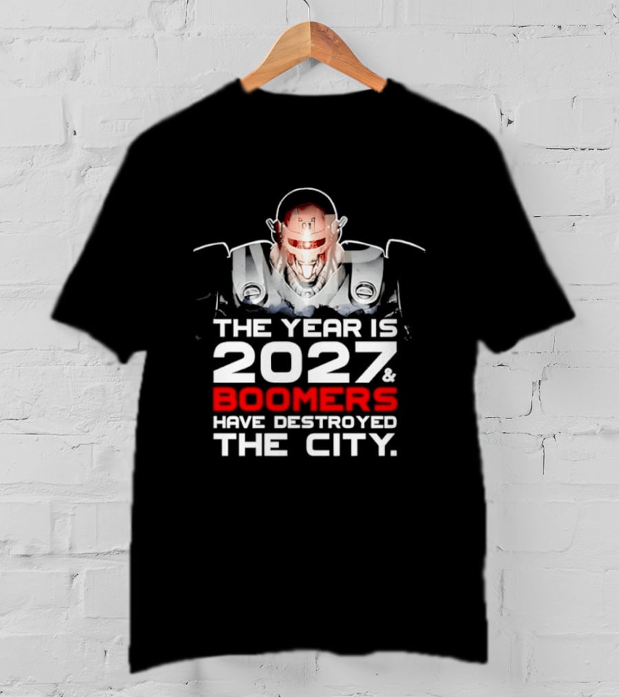 2027 Boomers Have Destroyed The City Robot T-Shirt