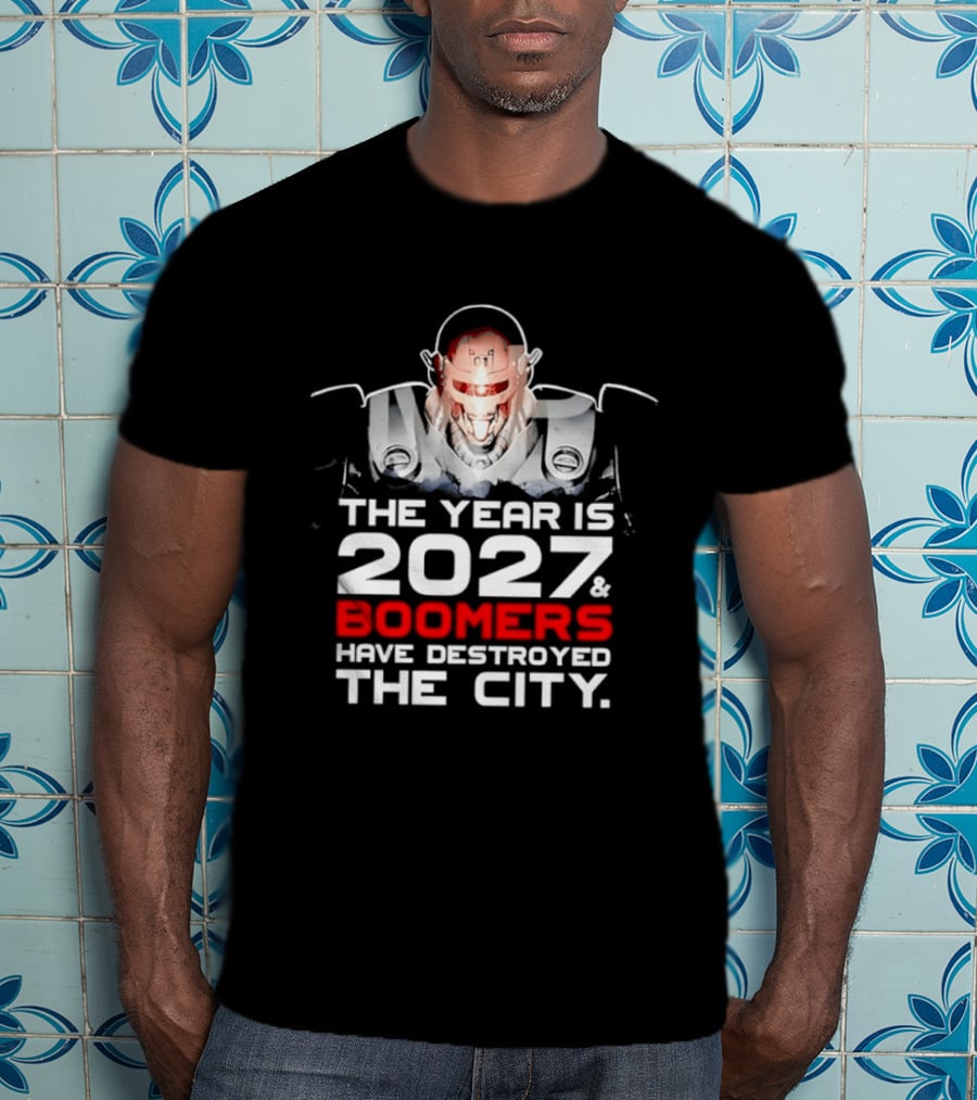 2027 Boomers Have Destroyed The City Robot T-Shirt