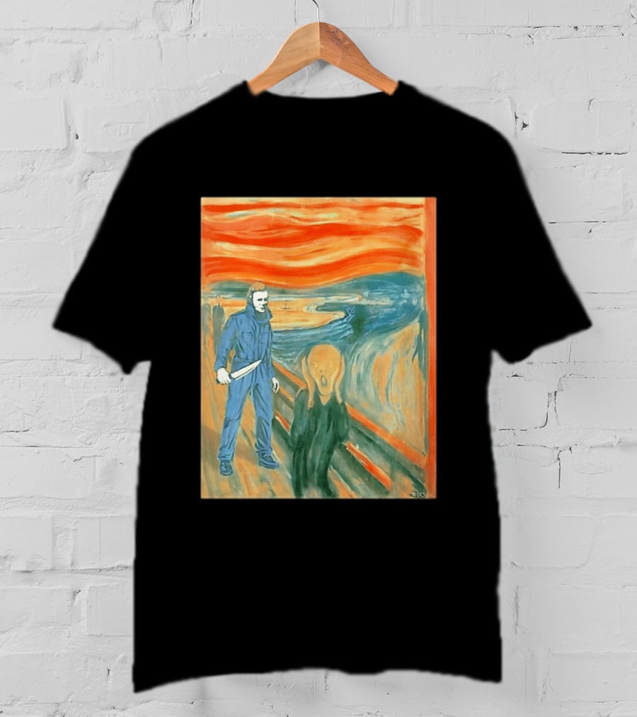 Michael Myers Meets The Scream Edvard Munch Mashup T-Shirt