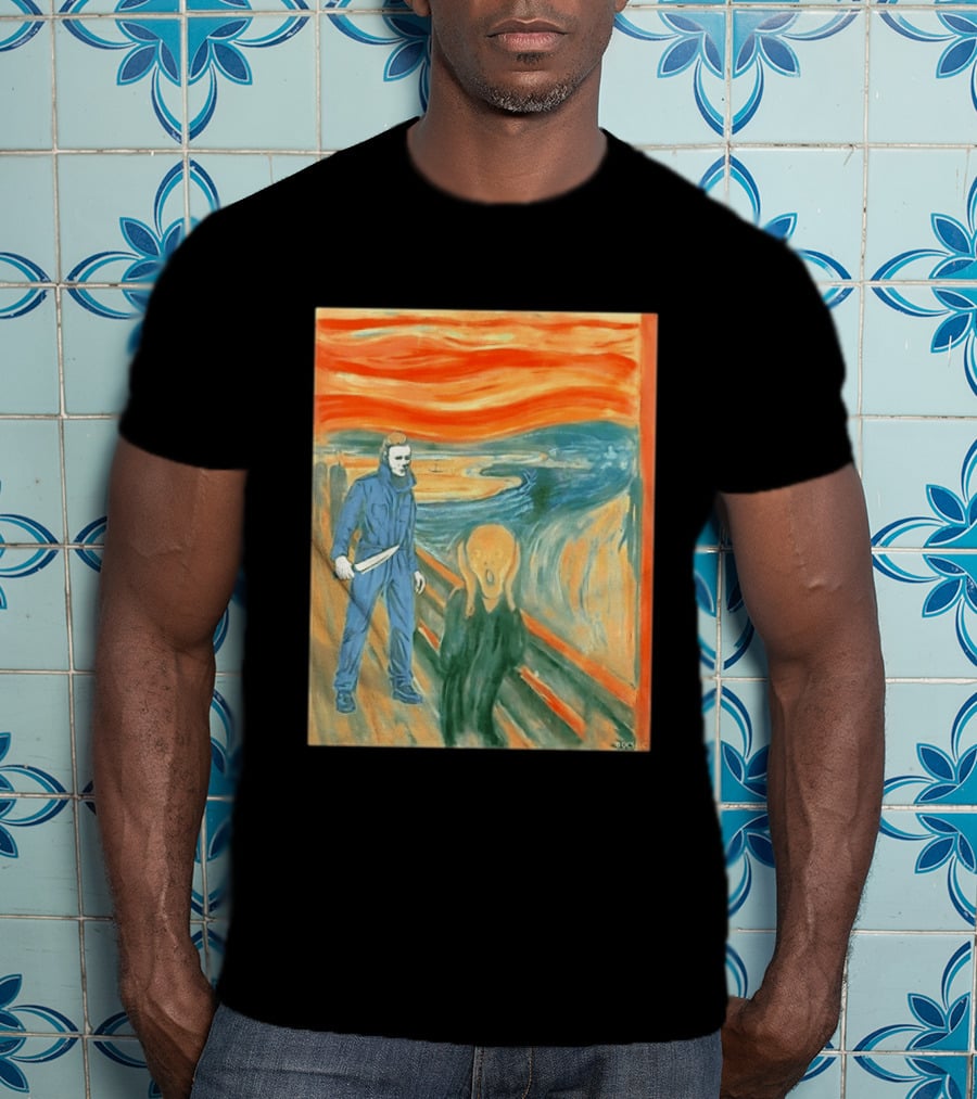 Michael Myers Meets The Scream Edvard Munch Mashup T-Shirt