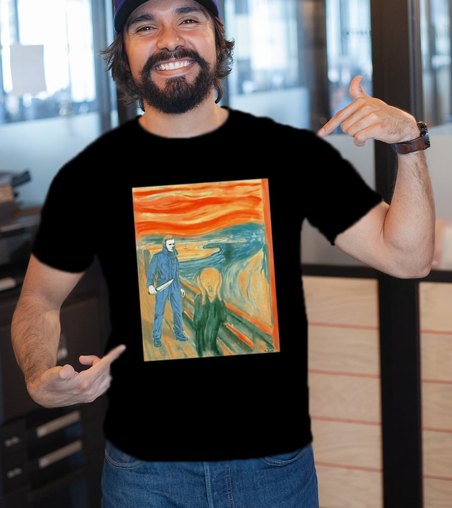 Michael Myers Meets The Scream Edvard Munch Mashup T-Shirt