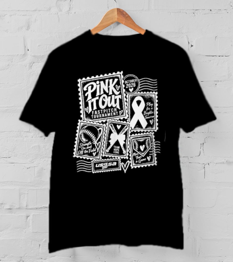 USSSA Pink It Out Fastpitch Ribbon October 2026 T-Shirt