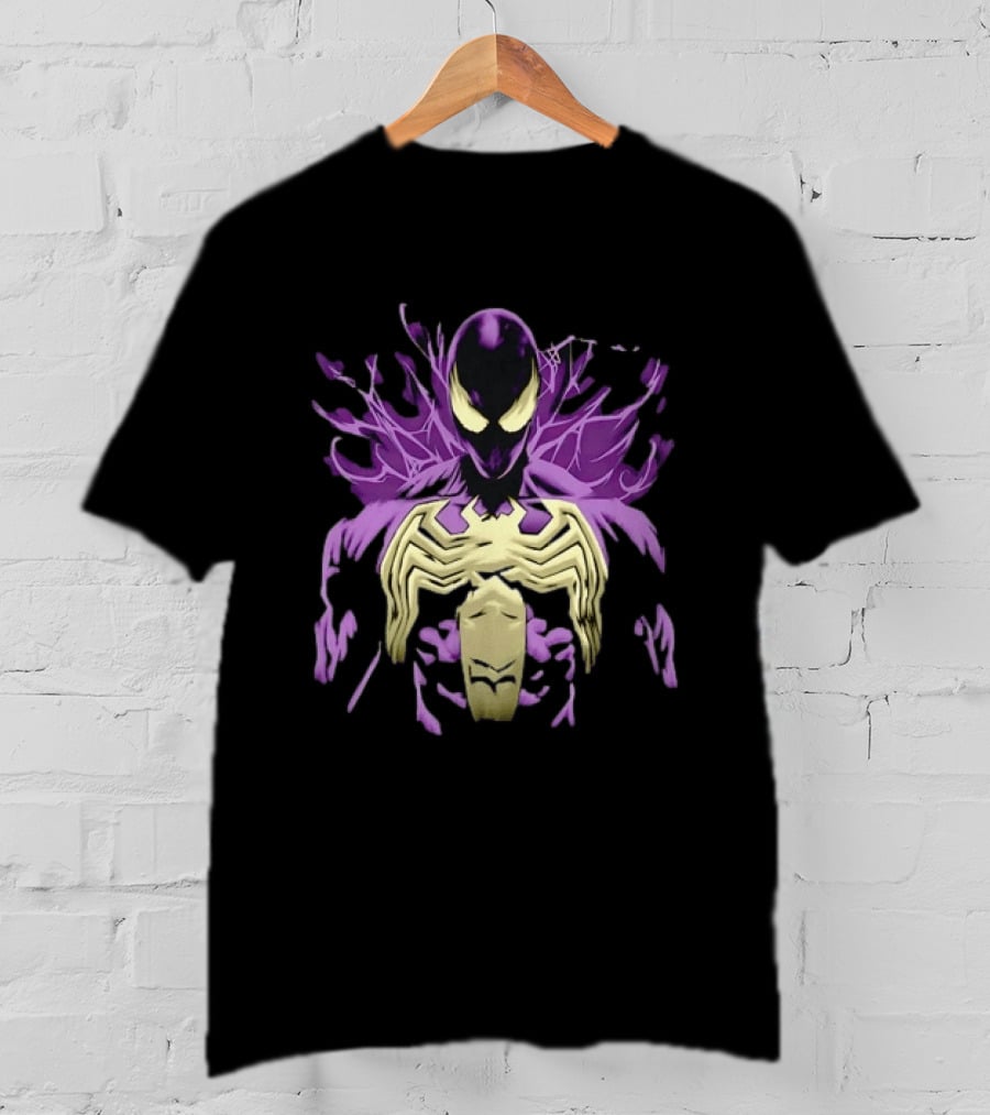 Venom Marvel Symbiote Spider Man Purple Black White T-Shirt