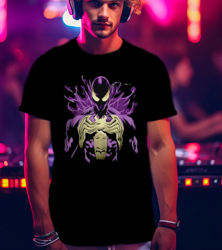 Venom Marvel Symbiote Spider Man Purple Black White T-Shirt