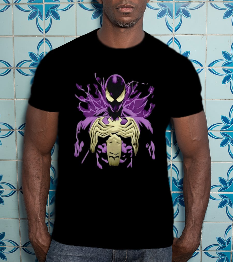Venom Marvel Symbiote Spider Man Purple Black White T-Shirt