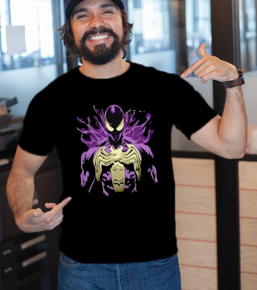 Venom Marvel Symbiote Spider Man Purple Black White T-Shirt
