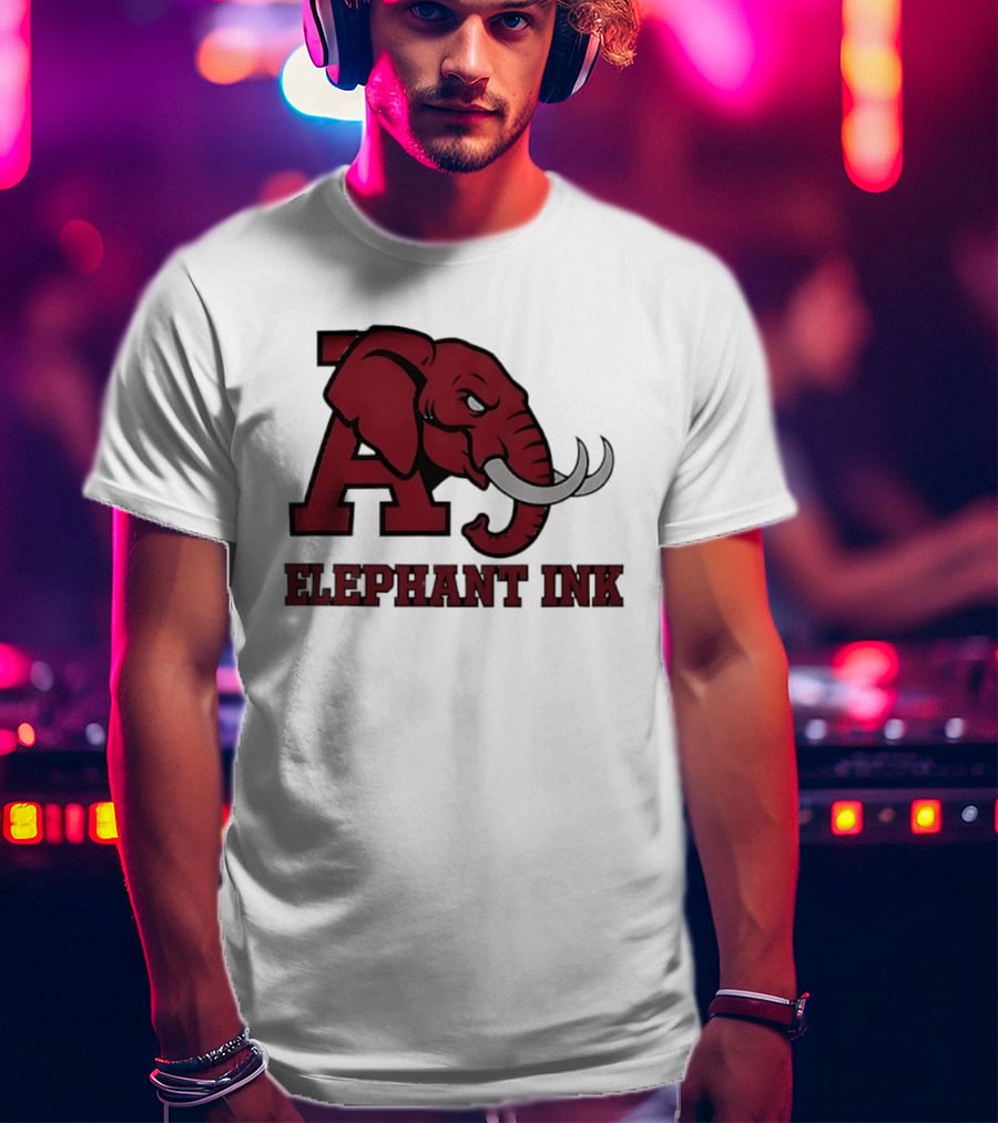Alabama Crimson Tide Elephant Ink College Football T-Shirt