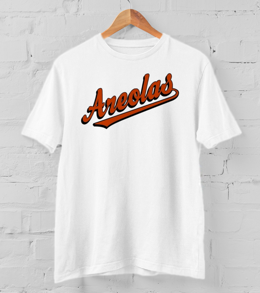 Areolas Script Sporty Baseball Style Retro Font T-Shirt