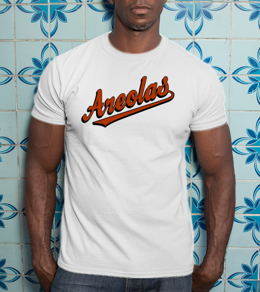 Areolas Script Sporty Baseball Style Retro Font T-Shirt