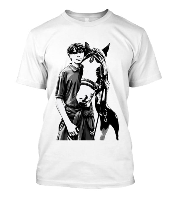 Boy With His Horse Equestrian Farm Life T-Shirt
