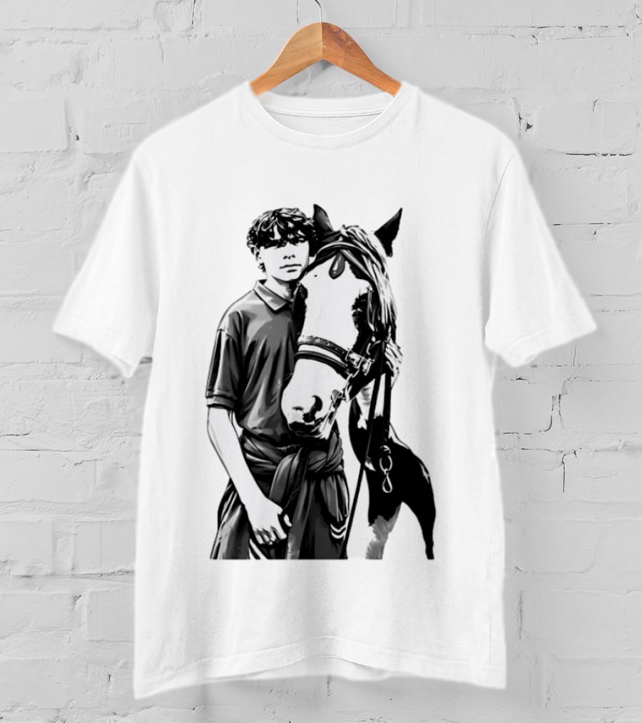 Boy With His Horse Equestrian Farm Life T-Shirt