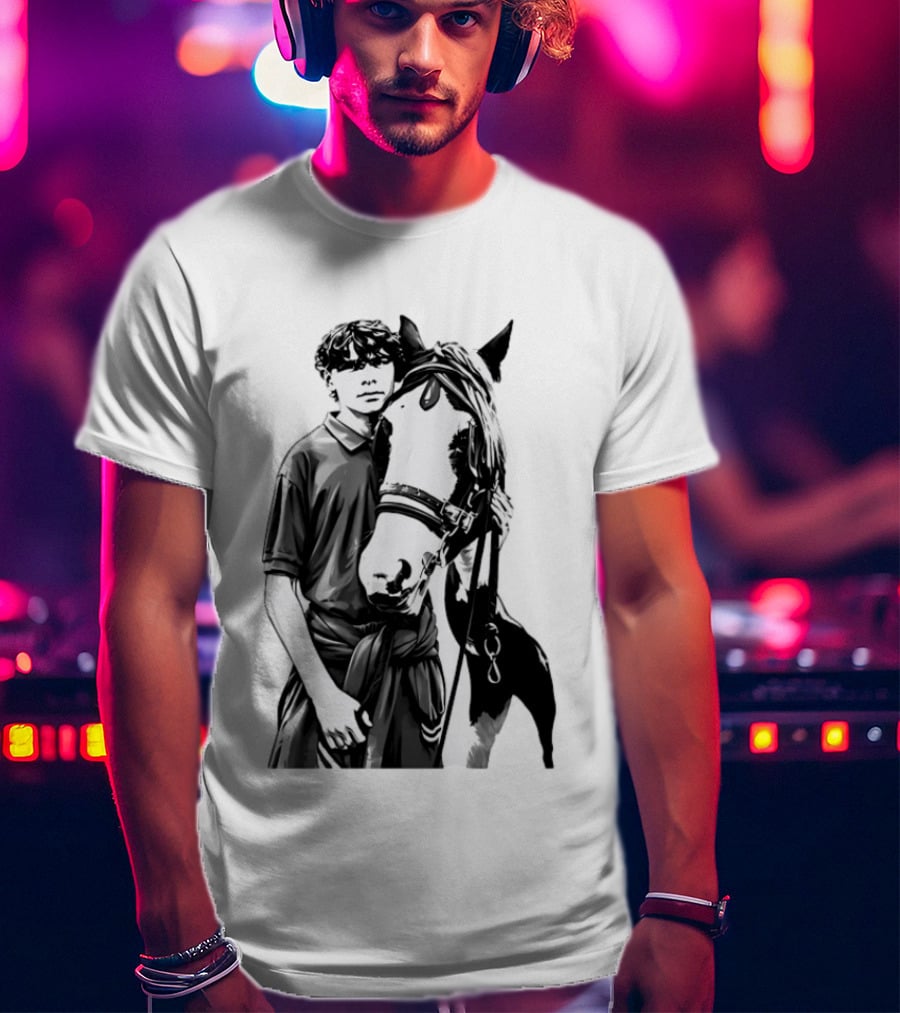 Boy With His Horse Equestrian Farm Life T-Shirt