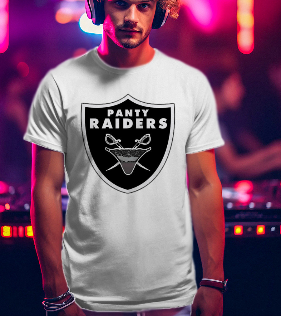 Las Vegas Panty Raiders Shield Swords And Underwear Crest T-Shirt