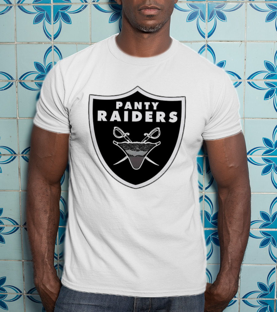 Las Vegas Panty Raiders Shield Swords And Underwear Crest T-Shirt
