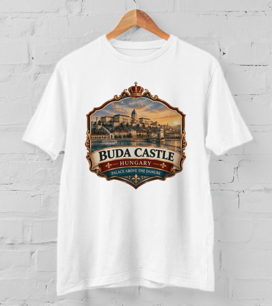 Buda Castle Hungary Palace Above The Danube Majestic Sunset View T-Shirt