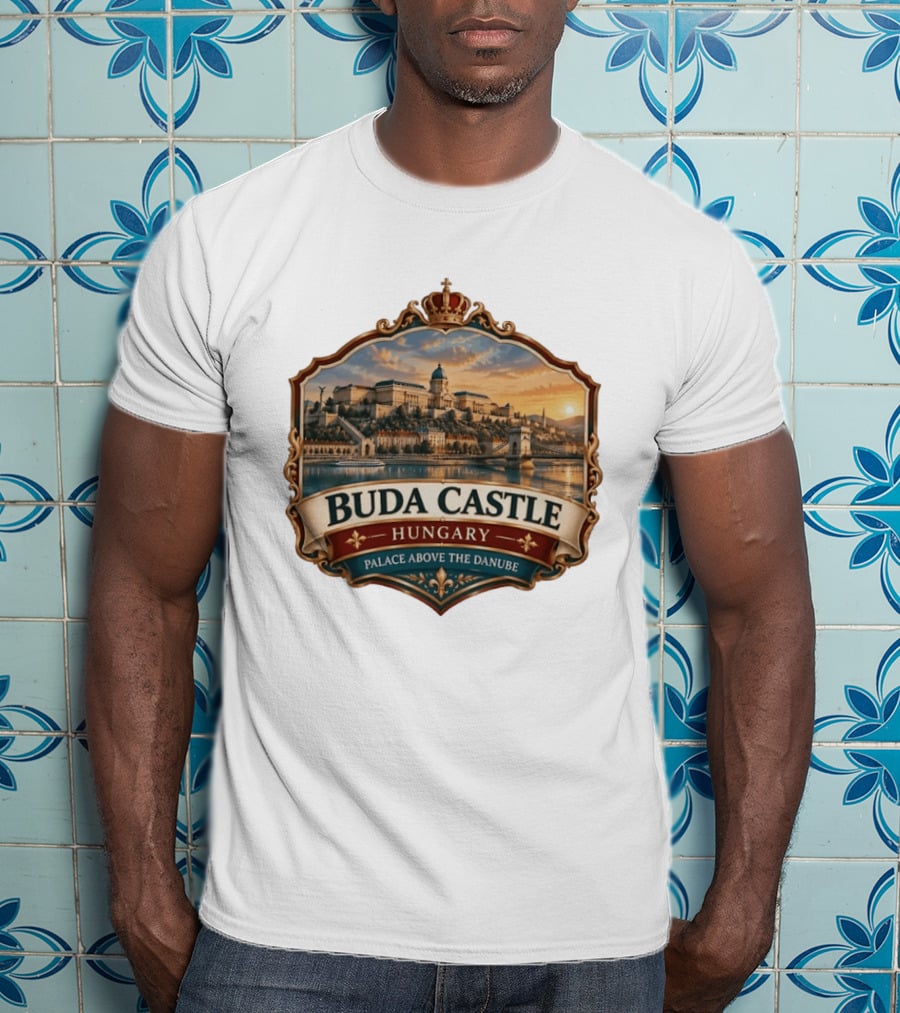 Buda Castle Hungary Palace Above The Danube Majestic Sunset View T-Shirt