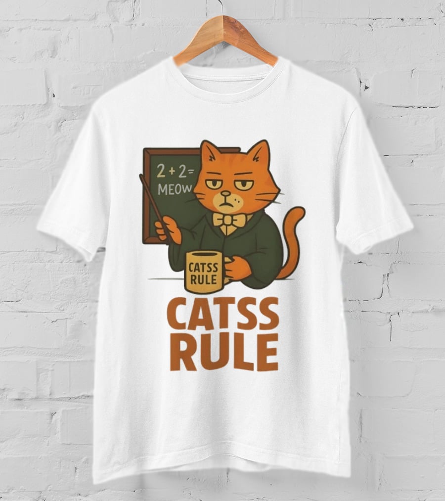 Catss Rule Teacher 2+2 Equals Meow Coffee T-Shirt