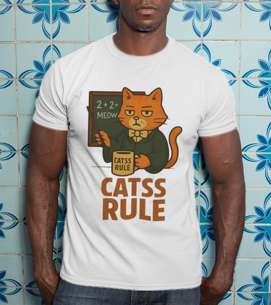 Catss Rule Teacher 2+2 Equals Meow Coffee T-Shirt