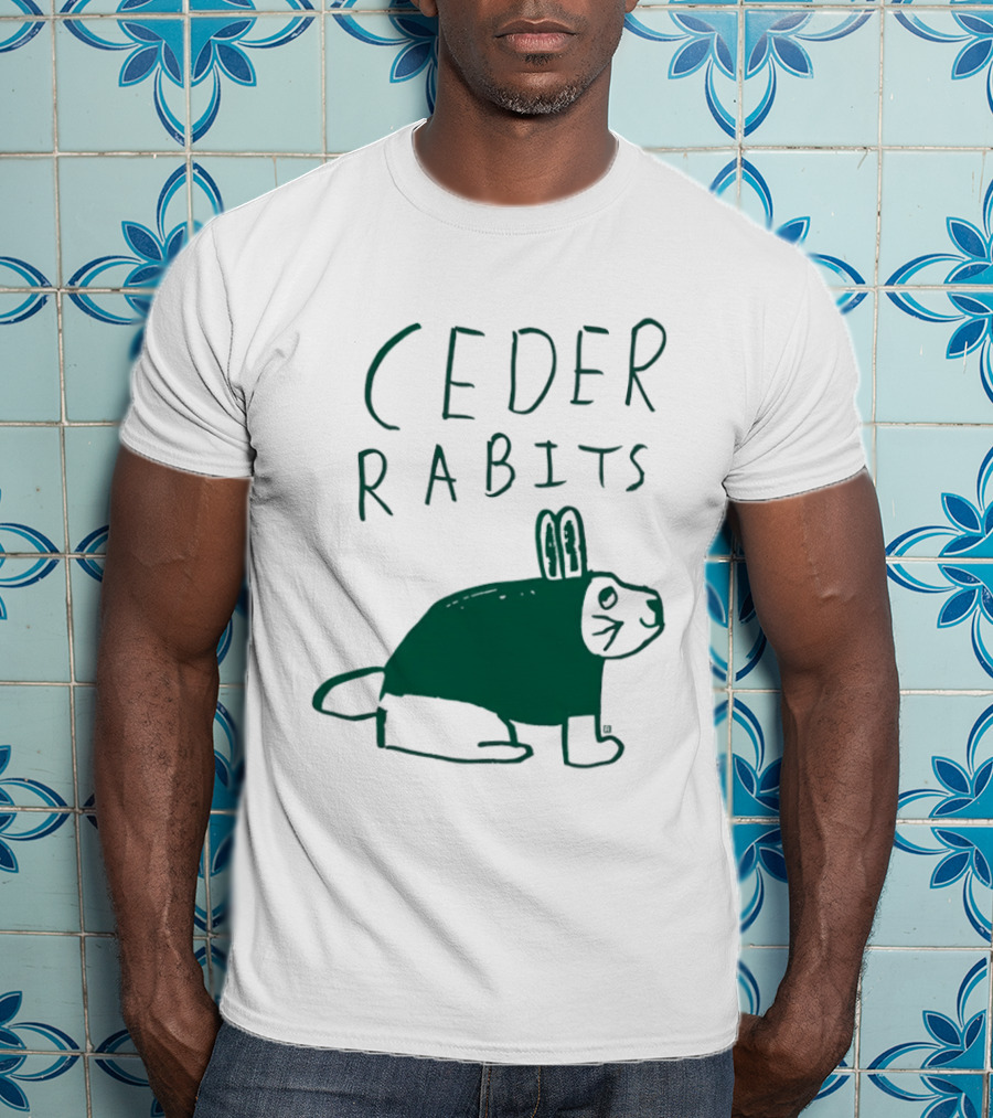 Ceder Rabits Hand Drawn Rabbit Bunny Sketch T-Shirt