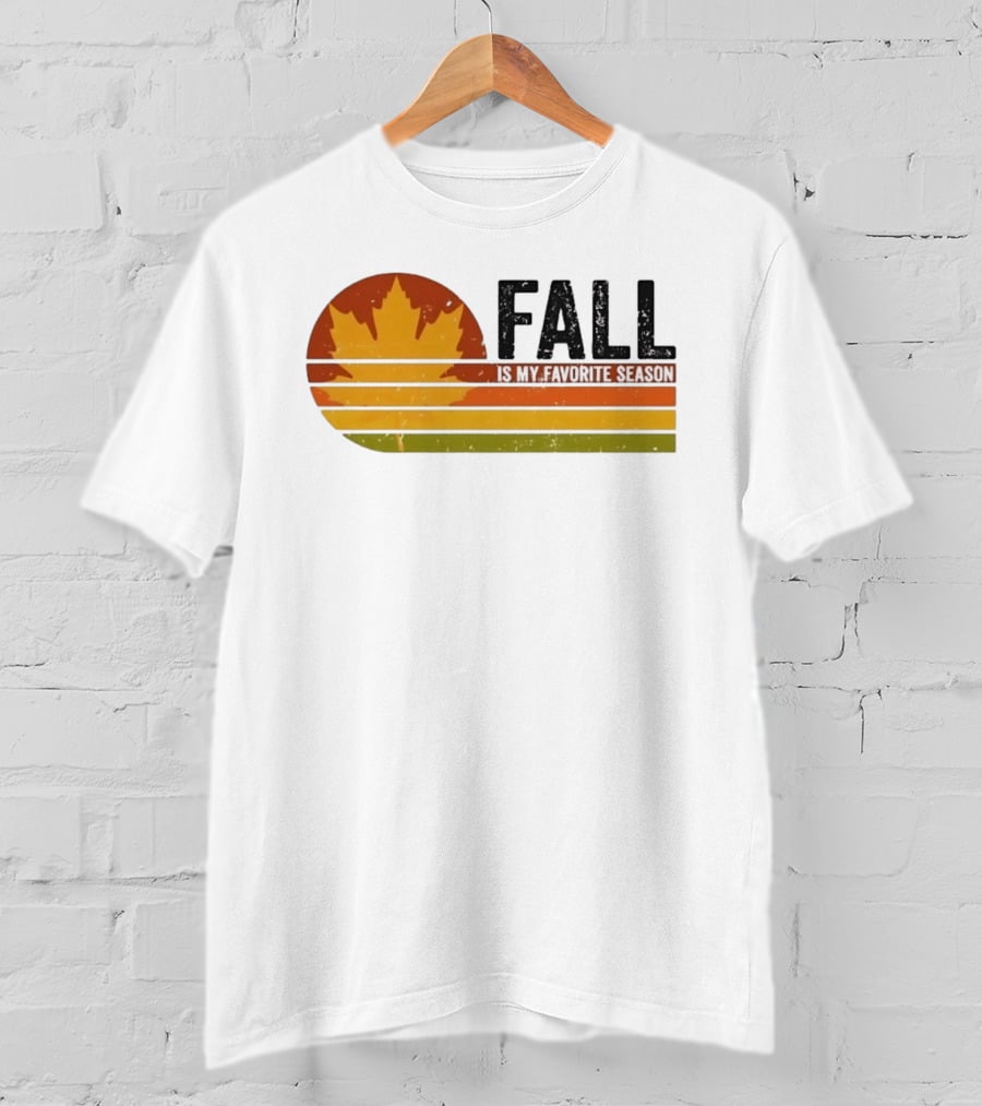 Distressed Fall Is My Favorite Season Maple Leaf T-Shirt
