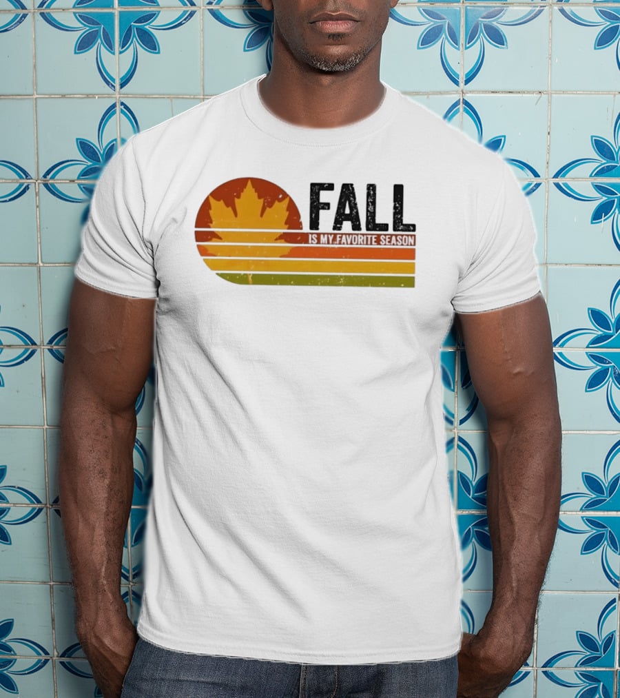 Distressed Fall Is My Favorite Season Maple Leaf T-Shirt