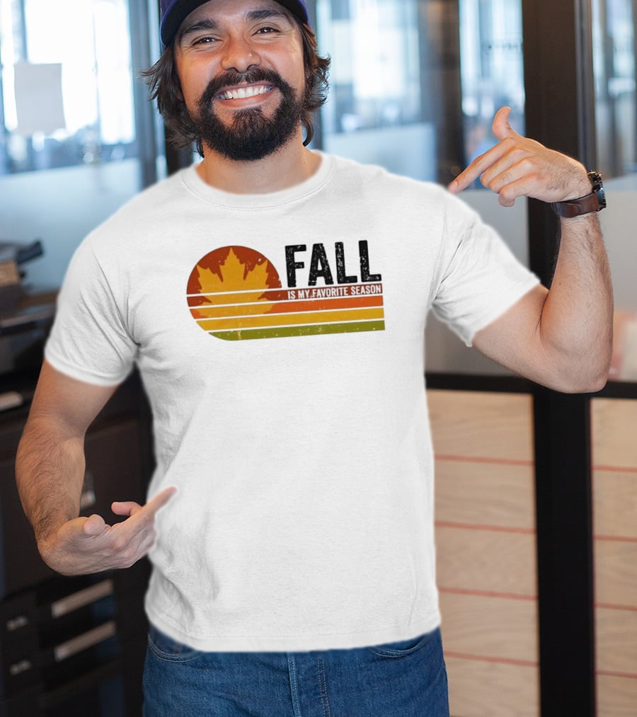 Distressed Fall Is My Favorite Season Maple Leaf T-Shirt