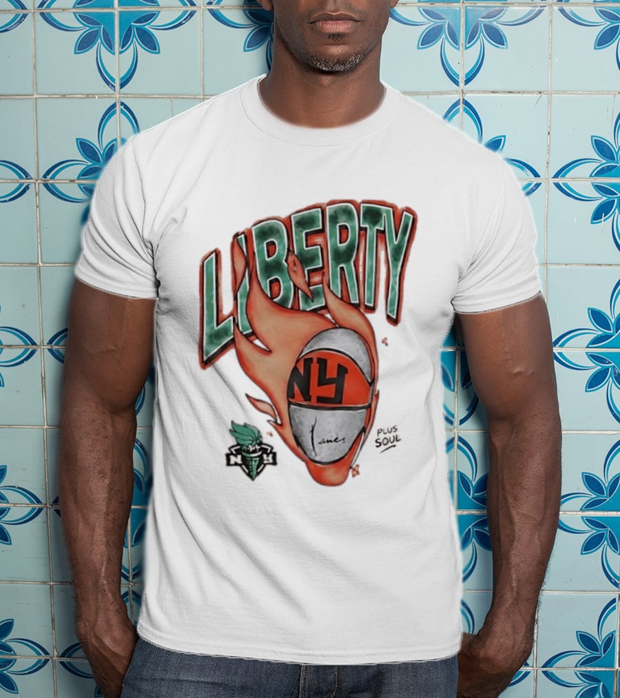New York Liberty NY Basketball Plus Soul Flames T-Shirt