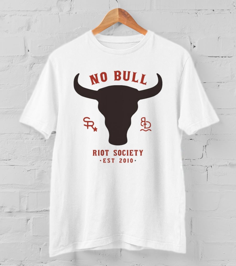 No Bull Riot Society Est 2010 Western Streetwear Bull Head Western T-Shirt