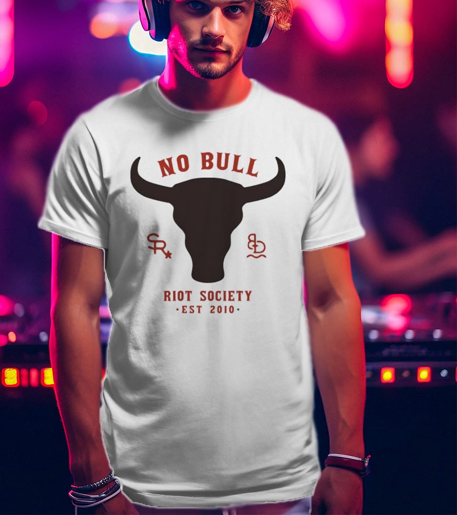 No Bull Riot Society Est 2010 Western Streetwear Bull Head Western T-Shirt