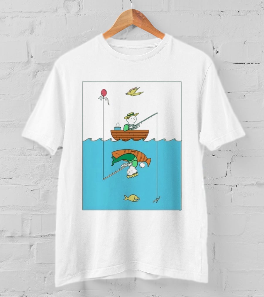 Owenbroadcast Fishing Bear With Turtle And Balloon T-Shirt