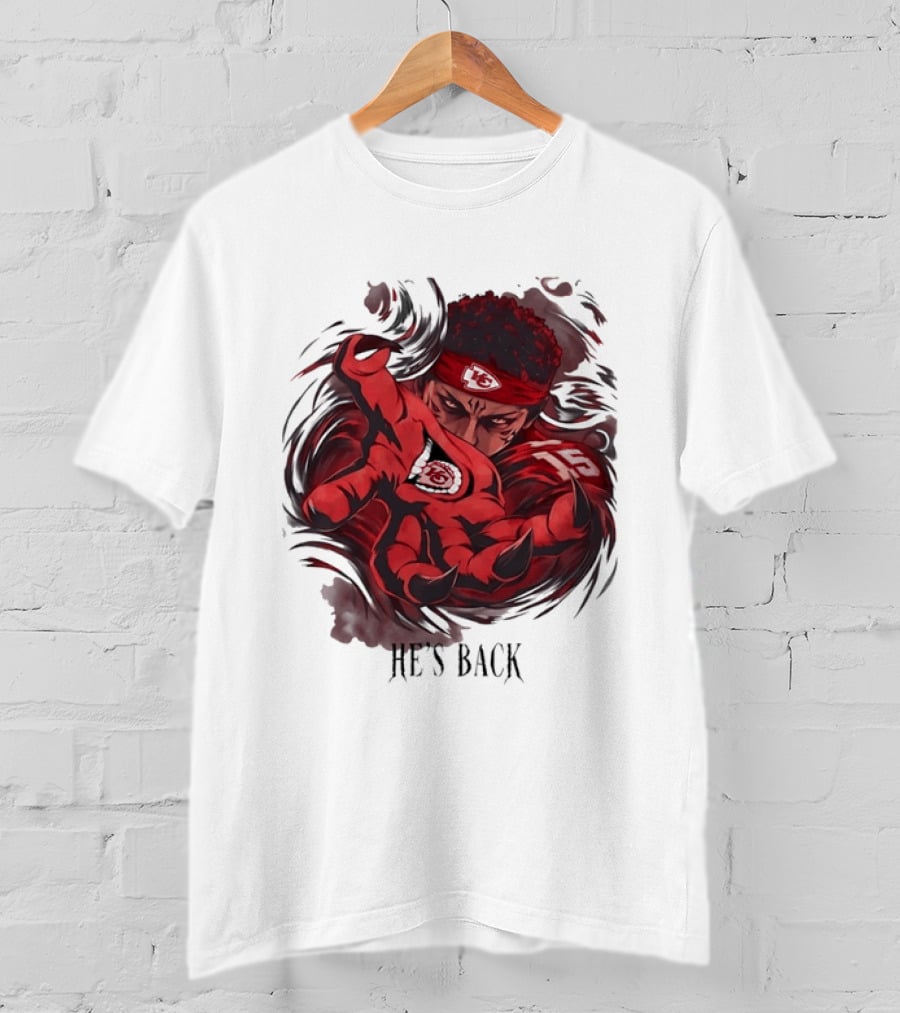Patrick Mahomes He's Back Kansas City Chiefs Anime Style Football T-Shirt