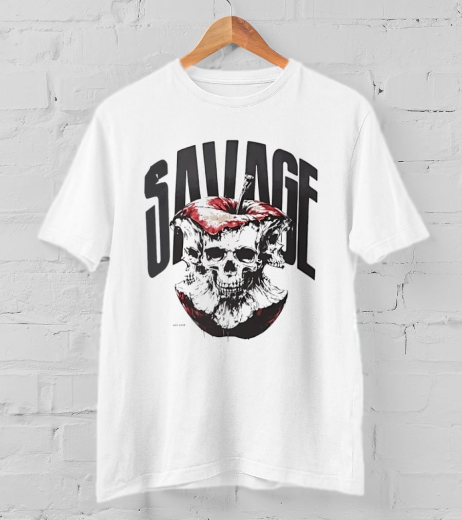 Savage Skull Apple Gothic Edgy T-Shirt