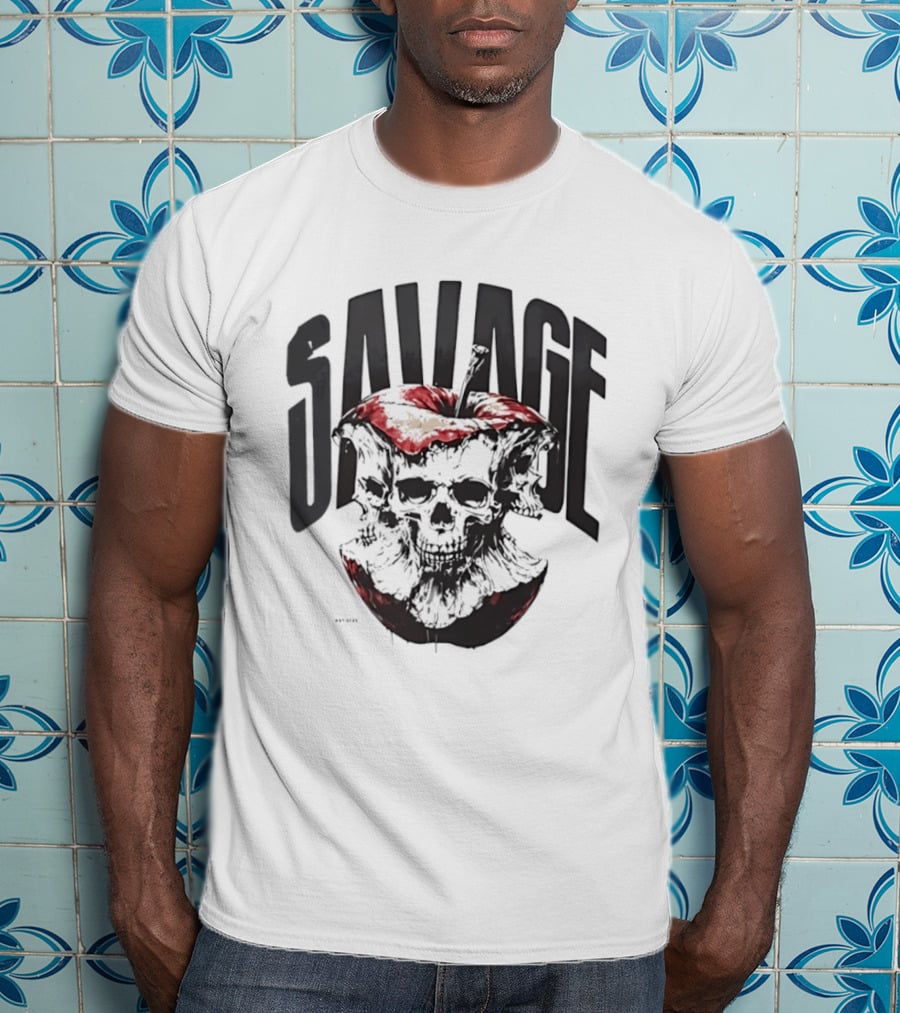 Savage Skull Apple Gothic Edgy T-Shirt
