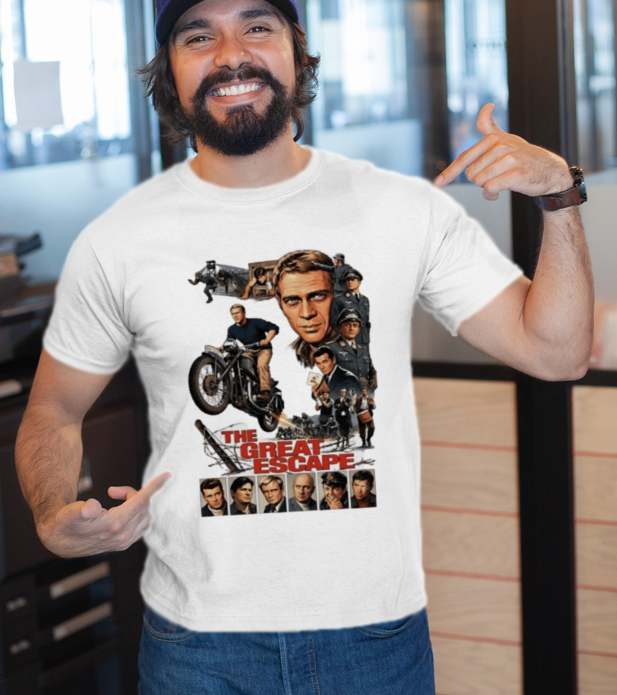 The Great Escape Classic Cinema Movie Steve McQueen 60s War Film T-Shirt