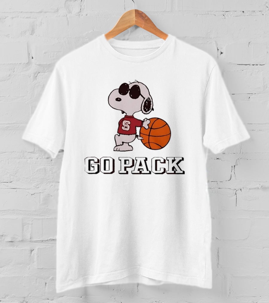 Snoopy NC State Wolfpack Basketball Go Pack T-Shirt