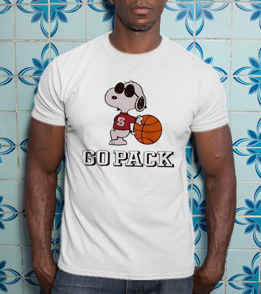 Snoopy NC State Wolfpack Basketball Go Pack T-Shirt