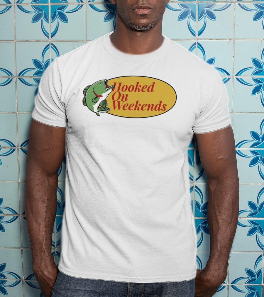 Hooked On Weekends Fishing Outdoors Weekend Fish Clipart T-Shirt