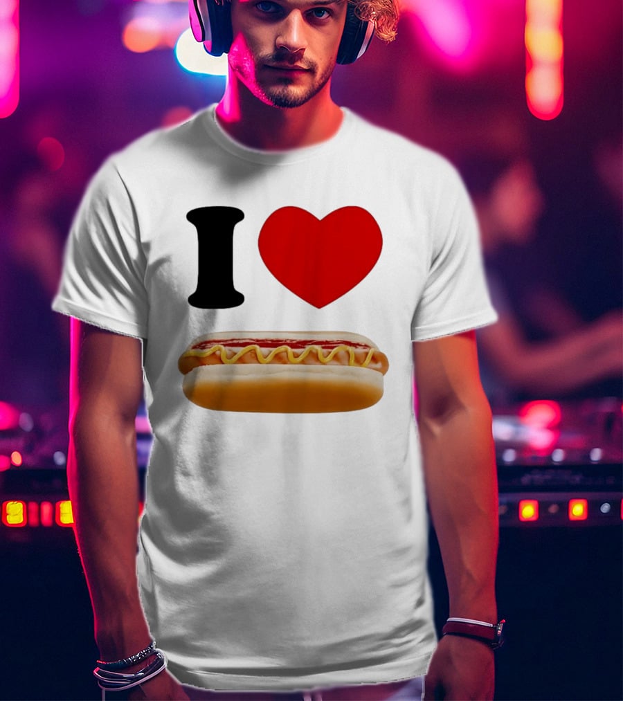 I Love Hot Dogs Summer Grilling Food T-Shirt
