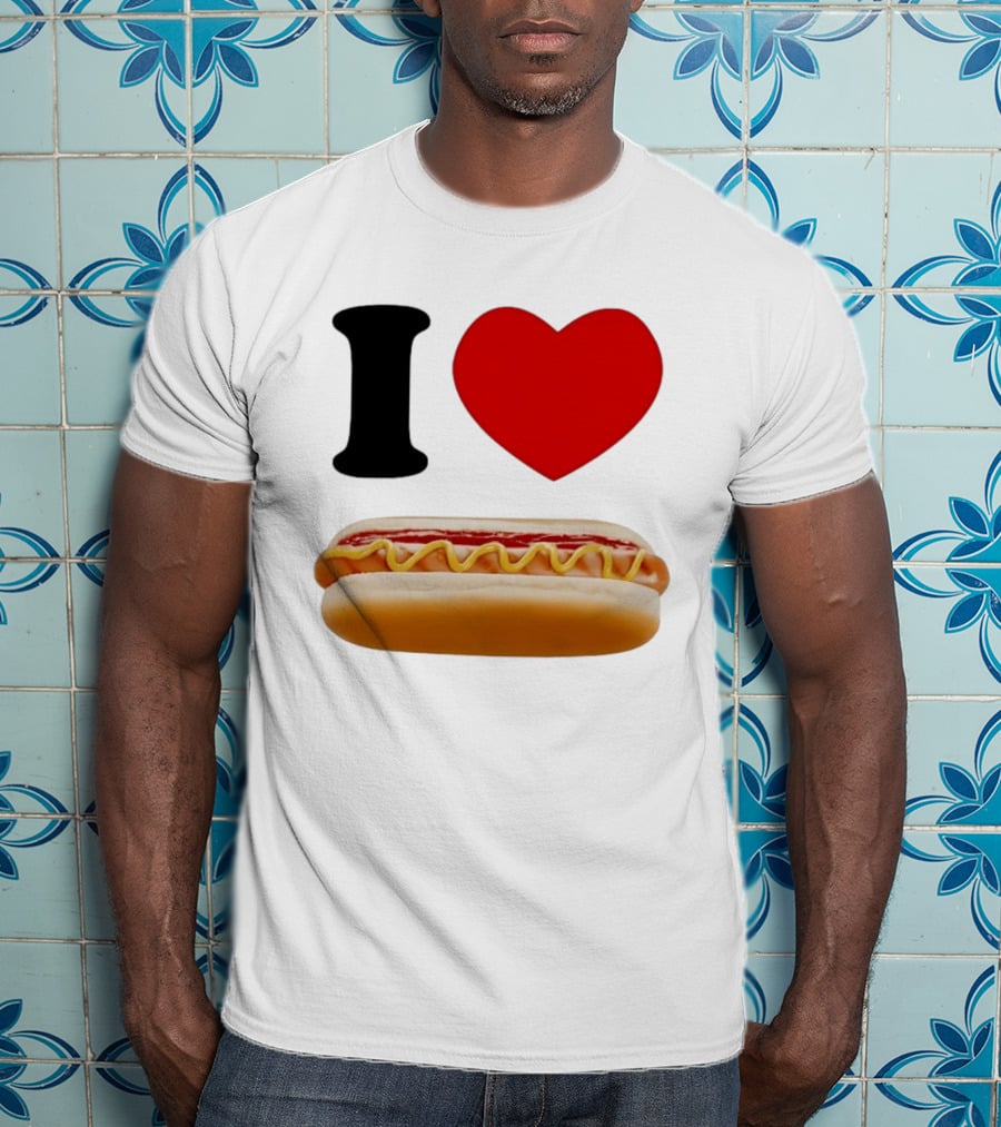 I Love Hot Dogs Summer Grilling Food T-Shirt