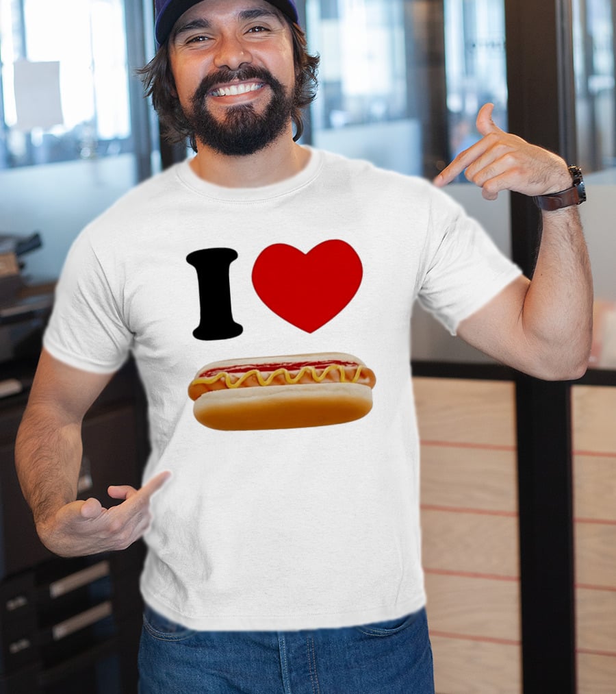 I Love Hot Dogs Summer Grilling Food T-Shirt