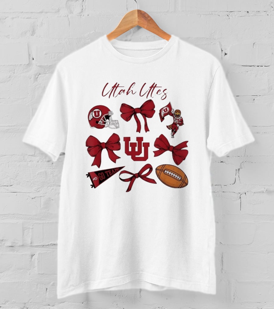 Utah Utes Football Game Day Bows Swoop Go Team T-Shirt
