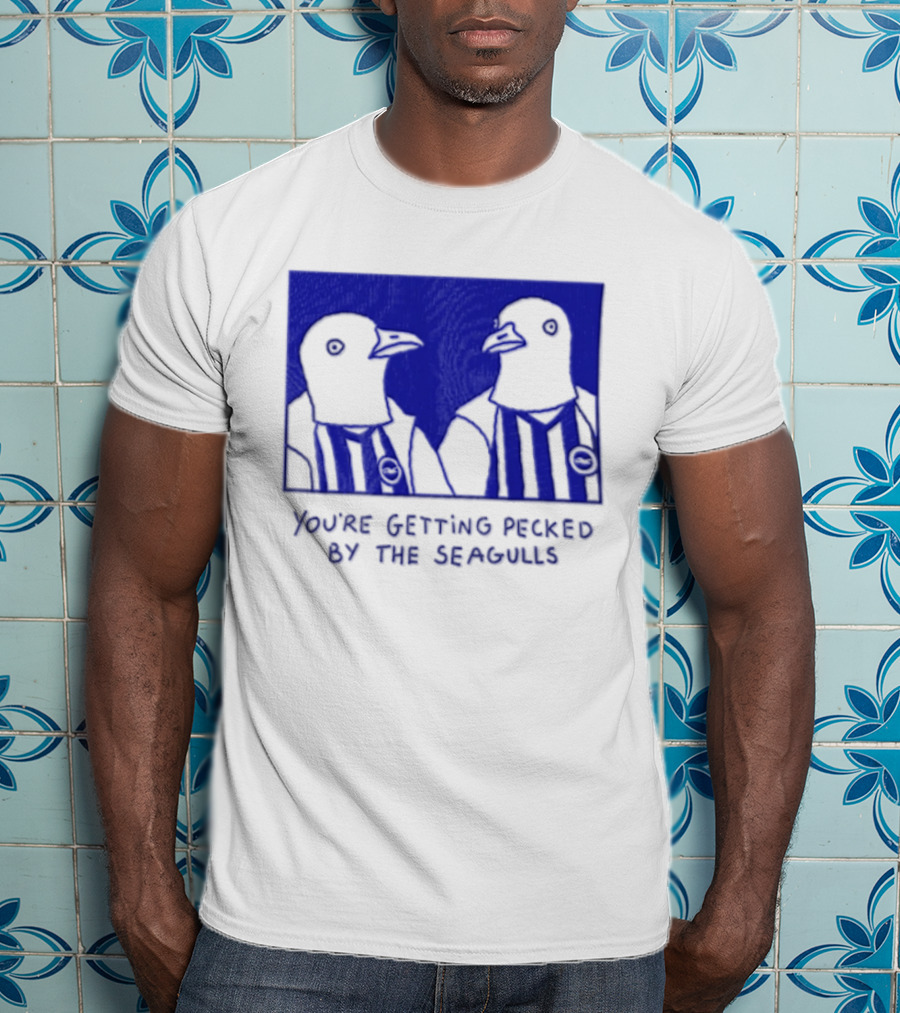 You're Getting Pecked By The Seagulls Striped Seagull T-Shirt