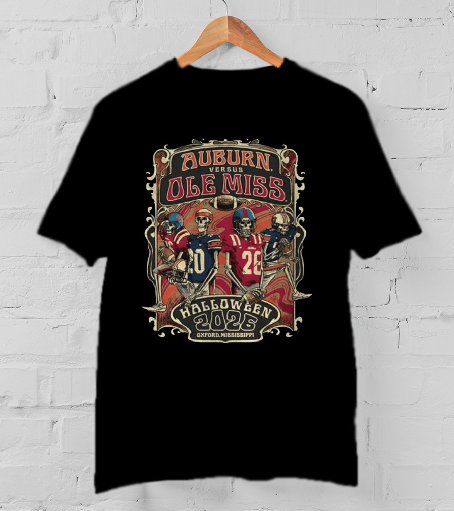 Auburn Versus Ole Miss Halloween 2026 Oxford Mississippi Football Matchup T-Shirt