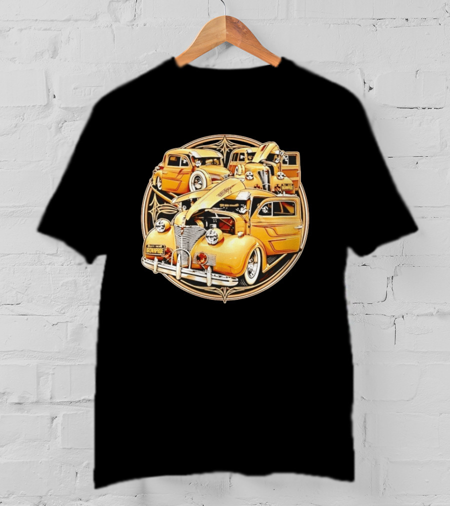 Brown Pride Lowrider Classic Cars Vintage Custom Car Art Deco T-Shirt