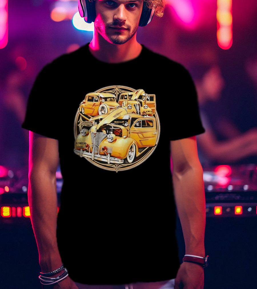 Brown Pride Lowrider Classic Cars Vintage Custom Car Art Deco T-Shirt