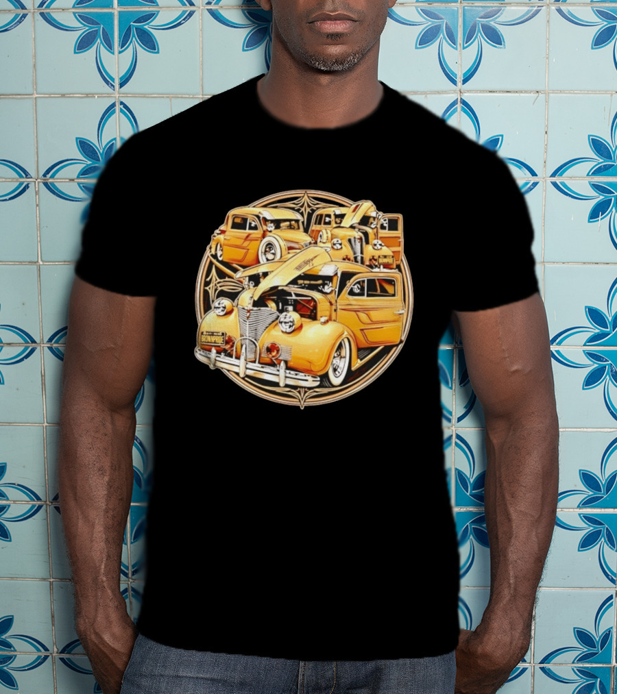 Brown Pride Lowrider Classic Cars Vintage Custom Car Art Deco T-Shirt